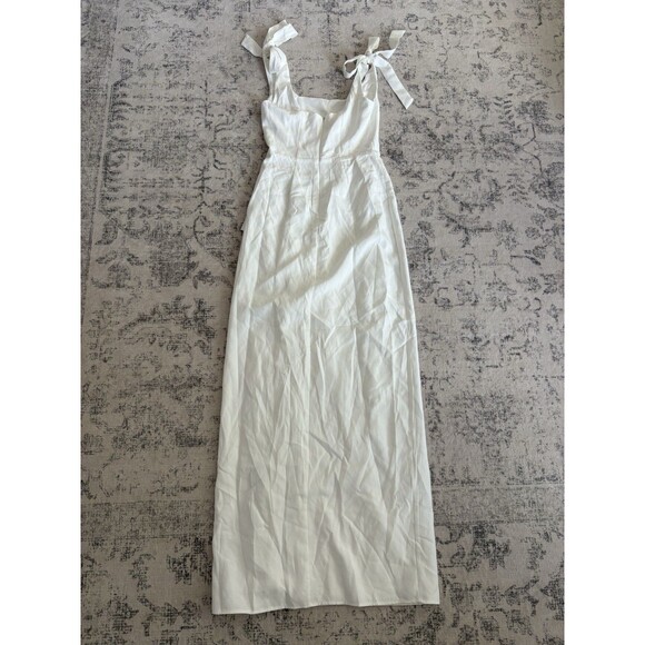 Lulus Your Sweetie White Tie-Strap Column Maxi Dress Size Medium Bridal Wedding - Picture 3 of 8